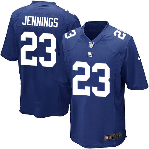 Men's Game Rashad Jennings Nike Jersey Royal Blue Home - #23 NFL New York Giants